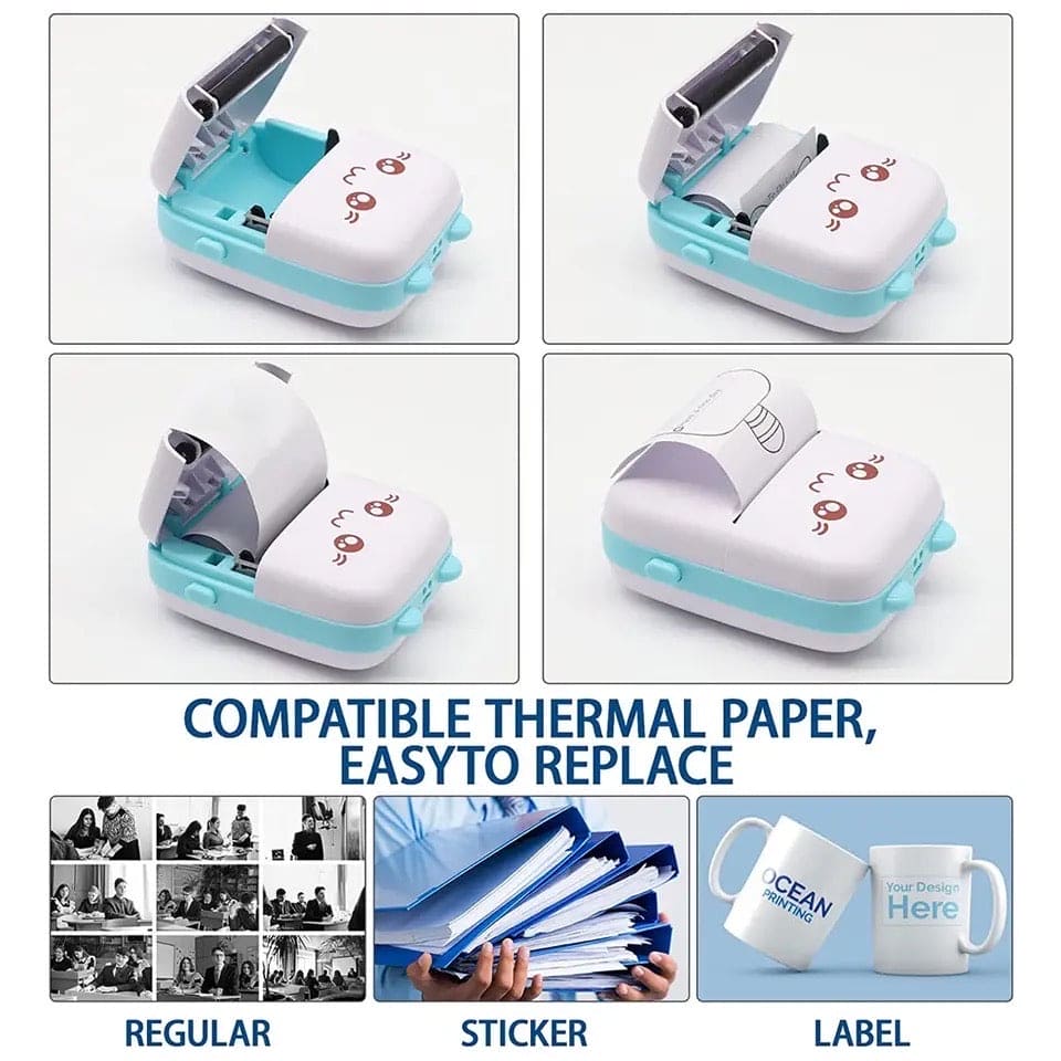 Meow Pocket Printer, Mini Bluetooth Photo Printer, Pocket Printer With Thermal Paper Roll, Wireless Mini Printer For Memo Receipt Label Notes, Thermal Printer Compatible with Android or iOS APP, Smart Thermal Inkless Printer Meow Pocket Printer, Mini Bluetooth Photo Printer, Pocket Printer With Thermal Paper Roll, Wireless Mini Printer For Memo Receipt Label Notes, Thermal Printer Compatible with Android or iOS APP, Smart Thermal Inkless Printer